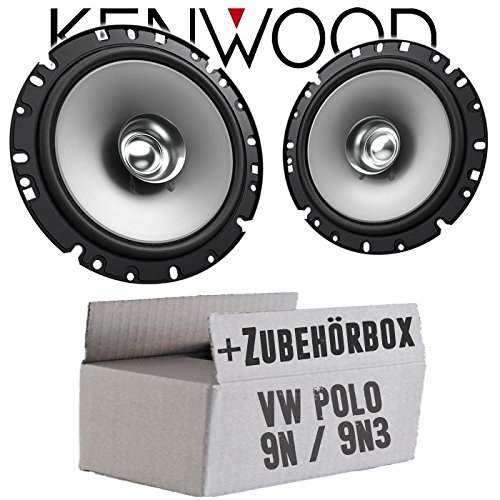 Lautsprecher Boxen Kenwood KFC-S1756-16,5cm Koax Auto Einbauzubehör - Einbauset für VW Polo 9N 9N3 Front - justSOUND