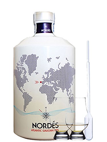 Nordes Atlantic Gin 0,7 Liter + 2 Glencairn Gläser und Einwegpipette