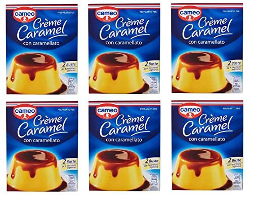 6x Cameo Preparato per Crème Caramel con caramellato Zubereitet für Crème Caramel Für Desserts zubereitet 200g