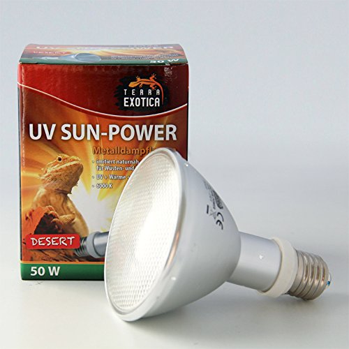 Terra Exotica UV Sun-Power Metalldampflampe Desert, 50 Watt UV-A + UV-B Strahler
