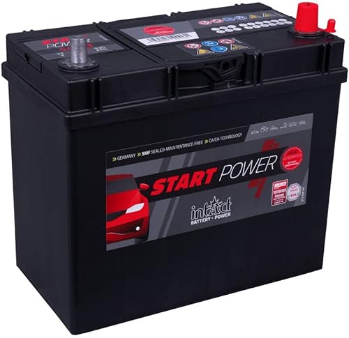 intAct Start-Power 54523GUG Starterbatterie 12V 45Ah, 330A (EN) Kaltstartstrom, zuverlässige und wartungsarme Batterie mit erhöhtem Auslaufschutz