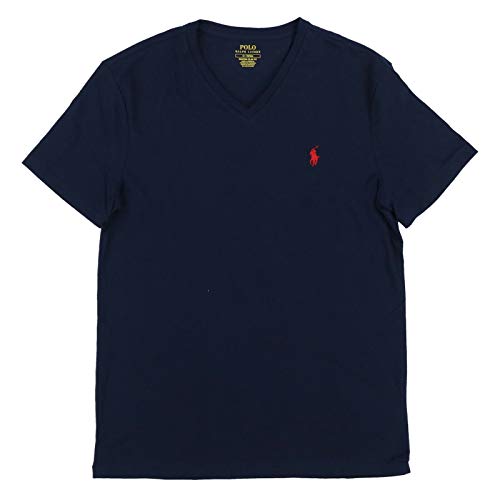 Polo Ralph Lauren Herren T-Shirt Slim Fit V-Ausschnitt - Blau - X-Groß