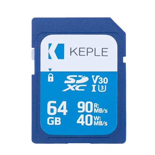 Keple 64GB SD Speicherkarte Quick Speed Speicher Karte Kompatibel mit Canon Powershot D20, A3400 is, A4000 is, A2400 is, A2300, A1300, A3500 is, A1400, A2500 SLR Kamera | 64GB UHS-1 U1 SDXC Card