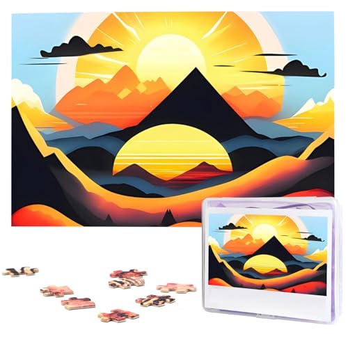 Sunrise Mountain Puzzles 1000 Teile personalisierte Puzzles Fotos Puzzle für Familie Bild Puzzle für Erwachsene Hochzeit Geburtstag (74,9 x 50 cm)
