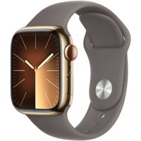 APPLE Watch Series 9 GPS + Cellular 41mm Gold Stainless Steel Case with Clay Sport Band - S/M (MRJ53QF/A)