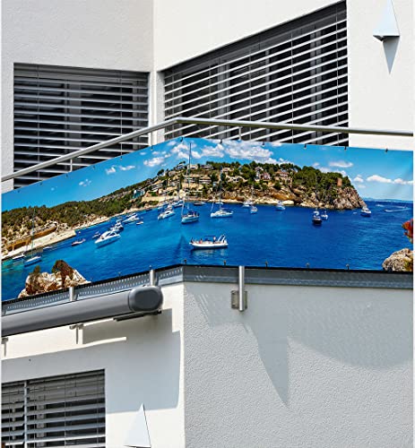 MyMaxxi Balkon Sichtschutz | Strand 02 10 x 0,9m | Abdeckung für Terrasse Balkon | Windschutz Sonnenschutz Blickdicht | Balkonverkleidung wetterfest Sichtschutz Zaun | Verkleidung