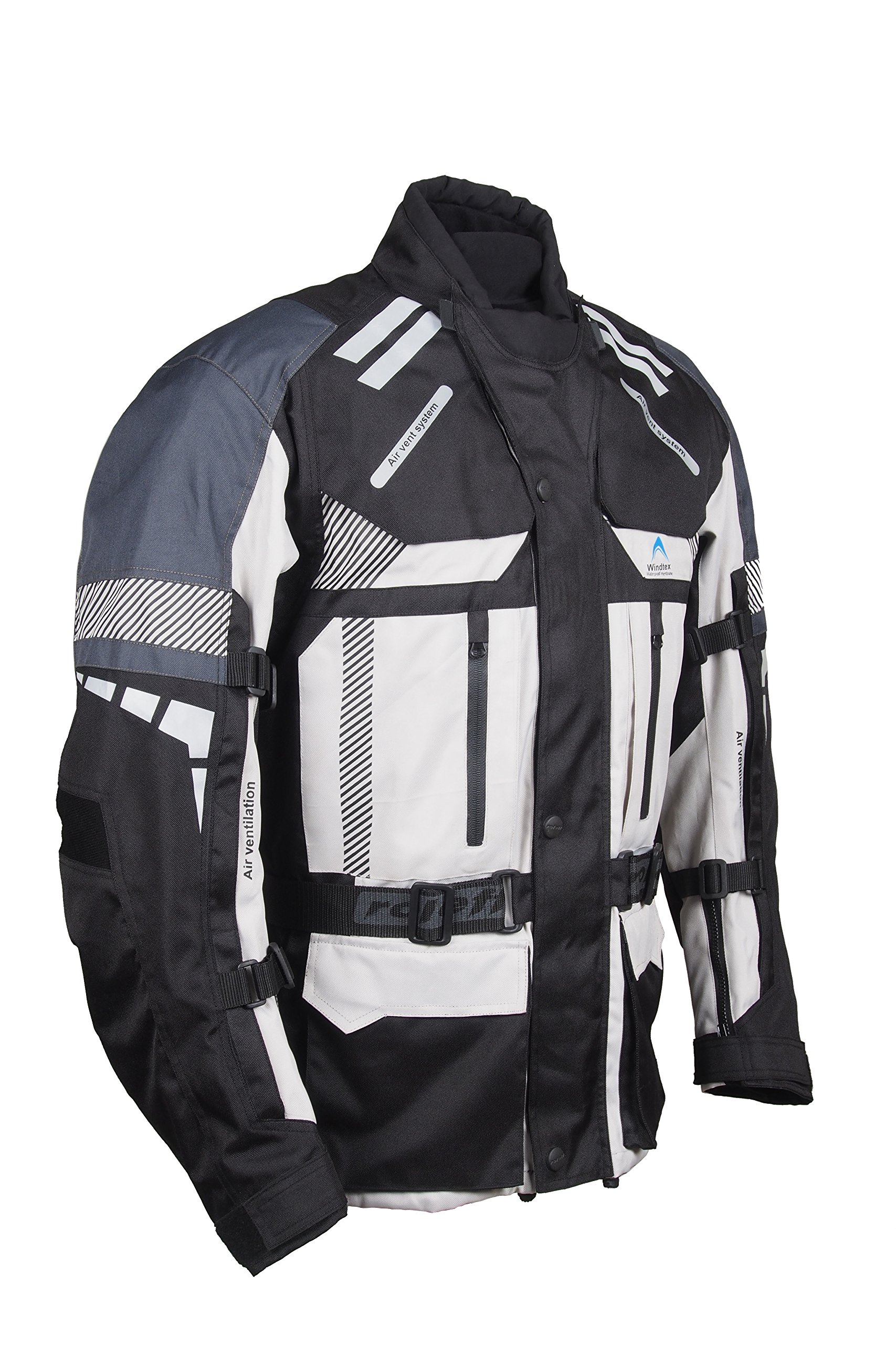 Roleff Racewear Unisex 7753 Textiljacke Motorradjacke mit Protektoren, grau/schwarz, M EU