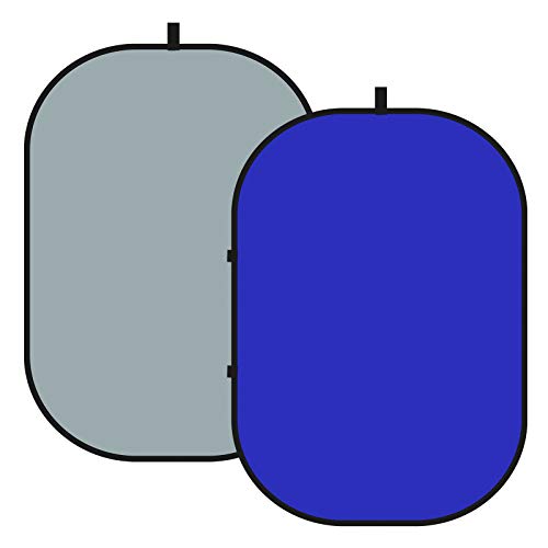 Neewer 2-in-1 Chromakey Blau/Grau Bildschirm zusammenklappbarer Hintergrund Doppelseitiger Aufklapp Dreh Grau/Blau Hintergrund 150x200 cm Chromakey Blau/Grau, mit Reißverschluss Tragetasche