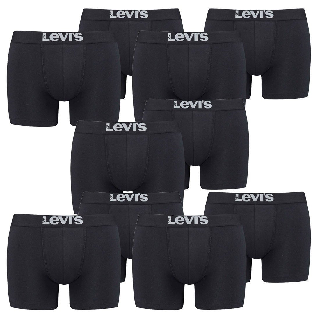 10er Pack Herren Levis Solid Basic Boxer Brief Boxershorts Unterwäsche Pants