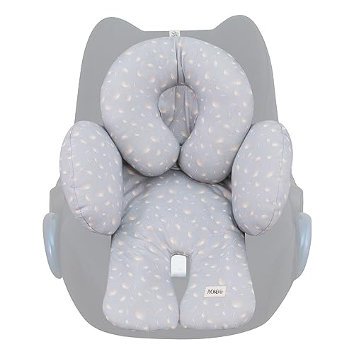 JYOKO Kids Sitzverkleinerer Antiallergikum Universal Baby 100% Baumwolle (Dandelion, Enthält Kopf-, eine Körper- und eine Rückenstütze, 3 Stück)