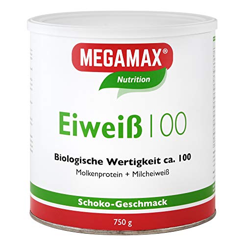 Megamax Eiweiss Schoko 750 g | Molkenprotein + Milcheiweiß Für Muskelaufbau ,Diaet | 2k-Eiweiss ideal zum Backen | hochwertiges Low Carb Eiweiß-Shake | aspartamfrei Protein-pulver mit Aminosäuren