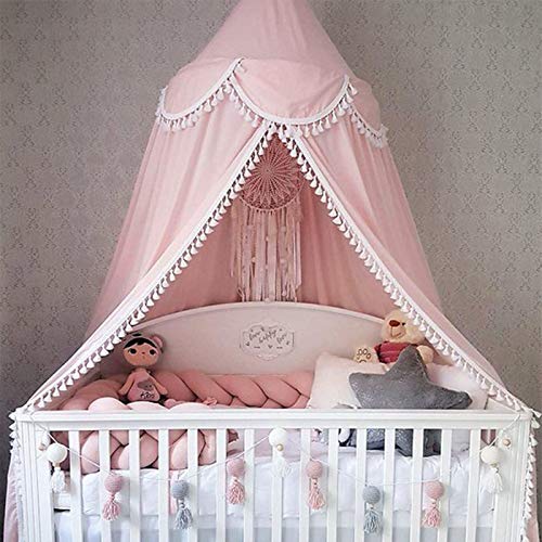 Mädchenzimmer Baldachin Betthimmel, Moskitonetz Spielzelte Perfekt Dekoration für Kinder Prinzessin Mädchen Schlafzimmer oder Babyzimmer (Rosa)