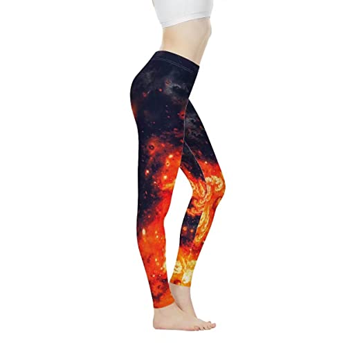 Gambo Mode 3D Druck Yoga Hosen für Frauen Leggings Hohe Taille Enge Laufen, fire, XXX-Large