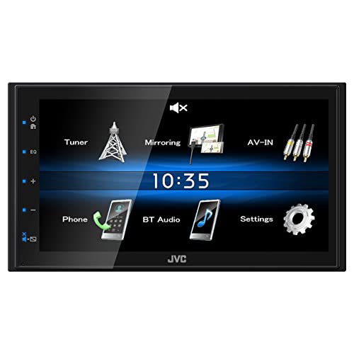 JVC Auto Media-Receiver KW-M25BT mit Bluetooth & A2DP, MP3, WMA und AAC, iPod-Steuerung, Android USB-Mirroring, 3 Preout 2.0 V, Flat Design und vieles mehr.