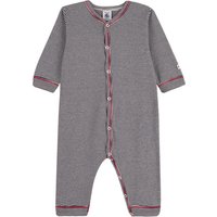 Petit Bateau Kinder Unisex A053W Gestreifter fußloser Schlafanzug aus Baumwolle für Babys, Smoking/Marshmallow, 12 Monate