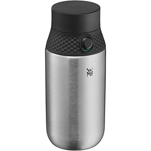 WMF Waterkant Trinkflasche Edelstahl 500ml, Sport Edelstahlflasche Kohlensäure geeignet, Sportverschluss, Einhandöffnung, auslaufsicher, BPA-frei