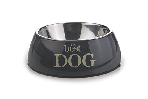 Beeztees 650353 Melamin Napf Best Dog, 27 x 9.0 cm, grau