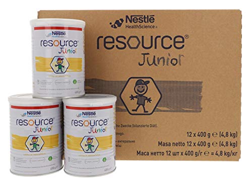 12x Resource Junior normkalorische Trinknahrung Pulver - 400g Dose