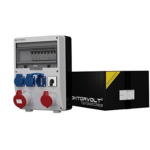 Stromverteiler TD-S 32A 16A 3x230V mit Nockenschalter 4P 40A 0-1 ON-OFF Doktorvolt® 0281