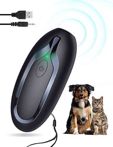 Ultraschall Hunde, Handheld Anti-Bell-Gerät, Anti-Bell-Mittel für Hunde, wiederaufladbare Handheld Trainingsgerät für Hunde mit 5m Reichweite, sichere Mini Antibell für kleine große Hunde Freien