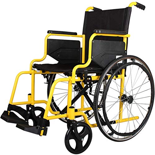 AOLI Aluminiumlegierung faltbaren Rollstuhl, Leicht Handicapped Trolley, beweglicher Rollstuhl Pedal Adjustable, ältere Menschen Behinderte Scooter, Stahl Leichtklapp Rollstuhl, Schwarz,Schwarz
