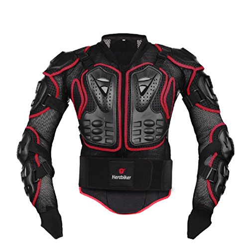 FULUOYIN Motorrad Protektorenjacke Panzer Protektorenhemd für Radfahren Reiten Motorrad Fahren S-5XL,Rot1,5XL