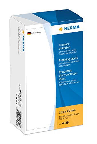 HERMA Frankier-Etiketten, 163 x 45 mm, doppelt, weiß