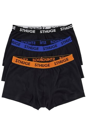 STHUGE Herren Unterhose FLEXLASTIC 3er Pack Boxershorts, Multicolor, 8