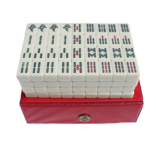 Luckxing Chinesisches Mahjong 144 Nummeriertes Mahjong-Set Mit Tragetasche Und 2 Würfeln Mahjong-Anzug Tragbares Chinesisches Antikes Mahjong-Spiel Für Spiele Im Chinesischen Stil, Familie, Freizeit