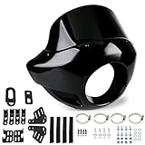 PACEWALKER Motorrad 9" Tall Fairing Touring Sport Windshield Club Style Kit Blackout 5,75" Scheinwerferverkleidung Cover Windshield für Super Glide T-Sport FXDXT, FXR Short Style (Gloss Schwarz)