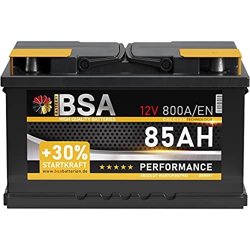 BSA Autobatterie 12V 85Ah 800A/EN Batterie ersetzt 74Ah 75Ah 77Ah 80Ah 82Ah 83Ah