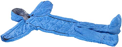 Semptec Urban Survival Technology Schlafsack Ärmel Outdoor: Schlafsack für Erwachsene mit Armen & Beinen, Größe L, 195 cm, blau (Schlafsack mit Ärmeln)