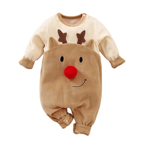 Laspi Festliches Baby Santa Cosplay Kostüm Weihnachten Langärmeliger Overall Säuglingsspielanzug 0–24 Monate Baby Fotografie Outfit Partykleidung Babykleidung Urlaubskostüm Festliche Babykleidung