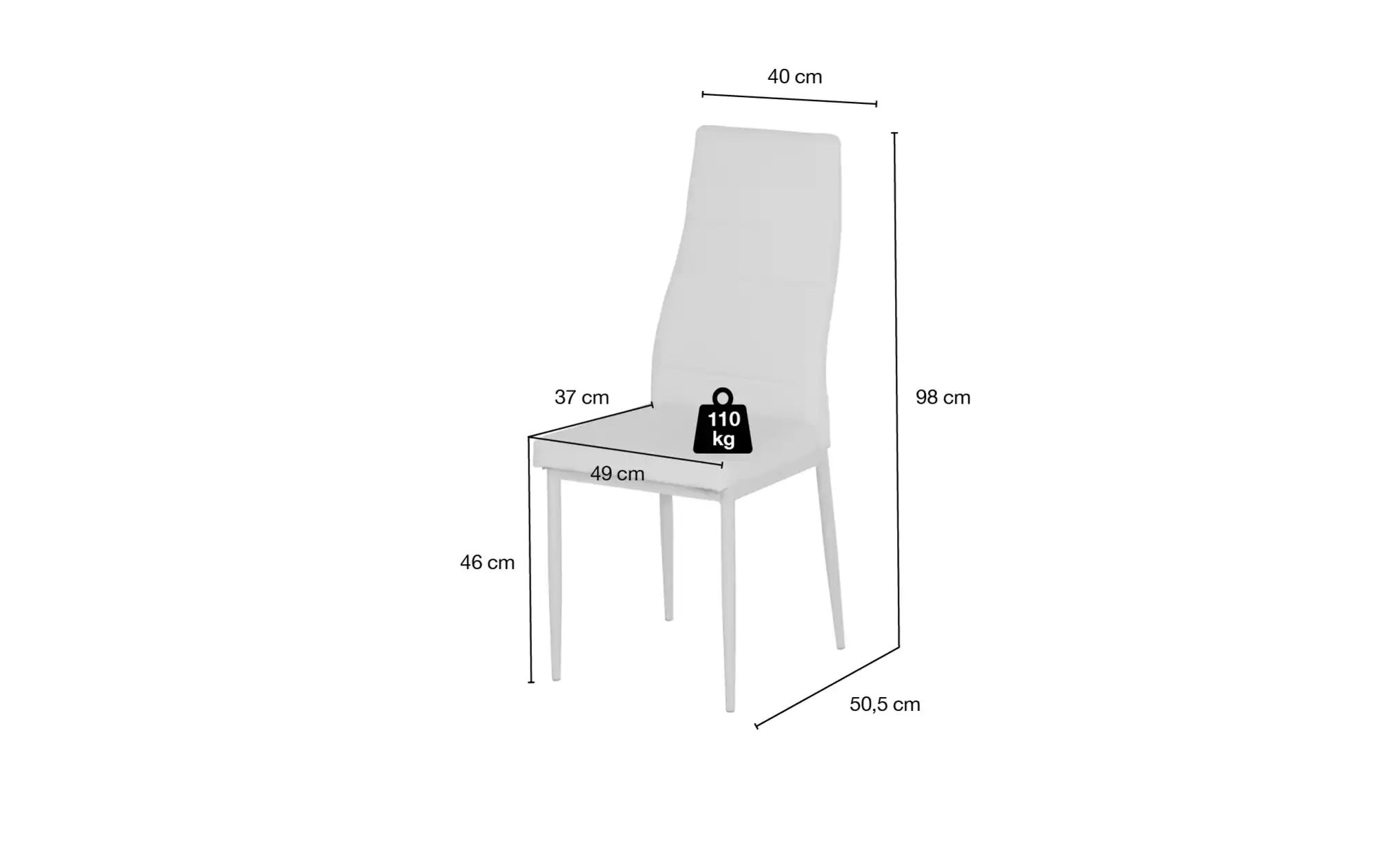 Stuhl ¦ creme ¦ Maße (cm): B: 40 H: 98 T: 50,5 Stühle > Esszimmerstühle - Möbel Kraft 2