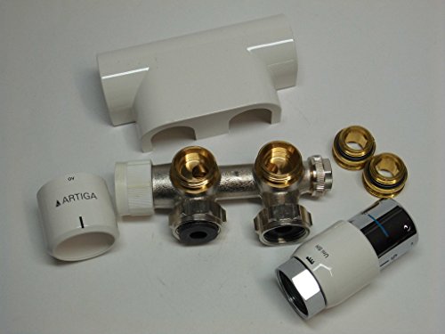 Oventrop Badheizkörper - Zubehör-Set Thermostatkopf uni SH Multiblock, Eckform, Abdeckung weiß