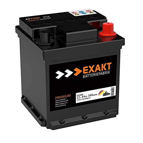 EXAKT Autobatterie 12V 44Ah Starterbatterie PKW KFZ Auto Batterie (44Ah)
