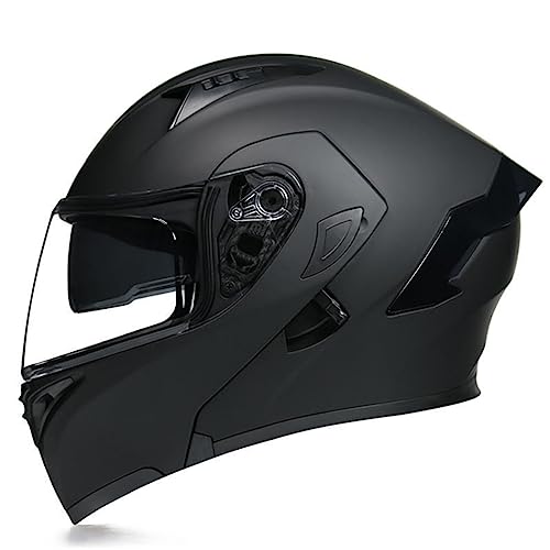 Motorradhelm Integralhelm Für Frauen Männer ECE-Zertifizierun Integriert Klapphelm Mit Doppelvisier Moped Street Racing Motocross Helm,Erwachsene Flip Vollvisierhelm 5,XXL:63-64CM