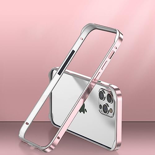 HHBYLEEE- Für iPhone 11 12 13 14 Pro Max Bumper Case Hybird Silikonrahmen Luxuriöses leichtes Aluminiummetall für iPhone X Xsmax 7 8 6 s 14 Plus(Farbe:Rose BK Größe:Für iPhone XS)