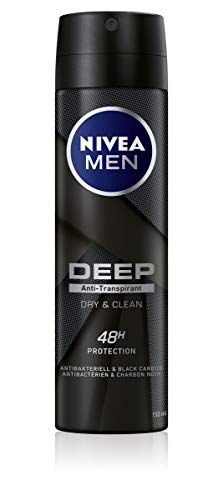 NIVEA MEN DEEP Dry Deo Spray im 6er Pack (6 x 150 ml), Antitranspirant für ein sauberes Hautgefühl, Deodorant mit 48h Schutz