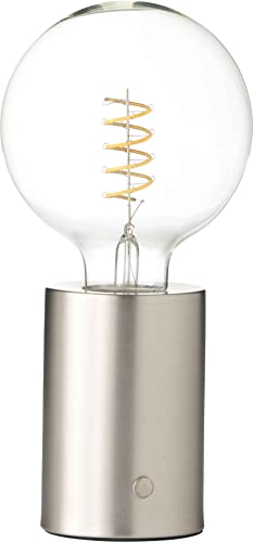 Northpoint LED Akku Tischlampe Edison Style Glühbirne mit Glühdraht bis zu 96 Stunden Laufzeit 2000mAh Touch Dimmer Ambientelicht Tischleuchte Stahl klares Glas