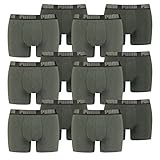 PUMA 12 er Pack Boxer Boxershorts Men Herren Unterhose Pant Unterwäsche, Farbe:038 - Green Melange, Bekleidungsgröße:L