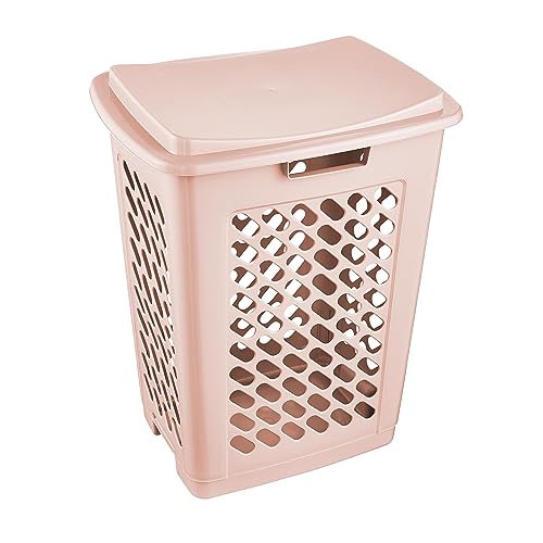 keeeper Wäschebox mit aufklappbarem Deckel, Luftdurchlässig, 60 l, Piet, Nordic Pink
