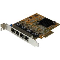 StarTech.com 4 Port PCIe Gigabit Netzwerkkarte - Netzwerkadapter - PCIe Low Profile - Gigabit Ethernet x 4 - Gelb (ST1000SPEX43)