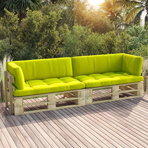 BUKSCYJS GartenstüHle,Lounge GartenmöBel Set,BalkonmöBel Set2-Sitzer-Palettensofa Mit Kissen GrüN ImpräGniertes Kiefernholzgeeignet FüR Garten, Terrasse, Wohnzimmer, BüRo, Outdoor