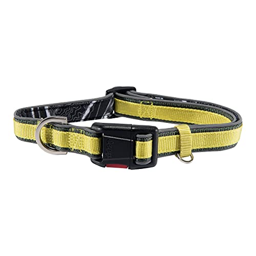 Jeep Off-Road Premium Hundehalsband, strapazierfähiges, verstellbares Gurtbandhalsband mit reflektierenden Paspeln, olivgrün, S/M