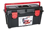 Tayg 136009 Werkzeugkasten aus Kunststoff Nr.36 Werkzeugkoffer No 36/580 x 285 x 290 mm/schwarz-rot