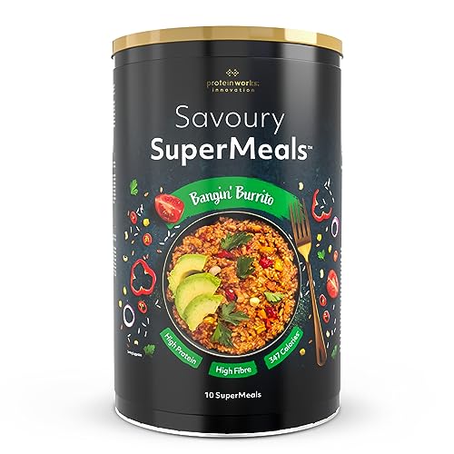 Protein Works - Savoury SuperMeals, Nutritionally Balanced, 26 Vitamins and Minerals, Bangin' Burrito, 10 Meals