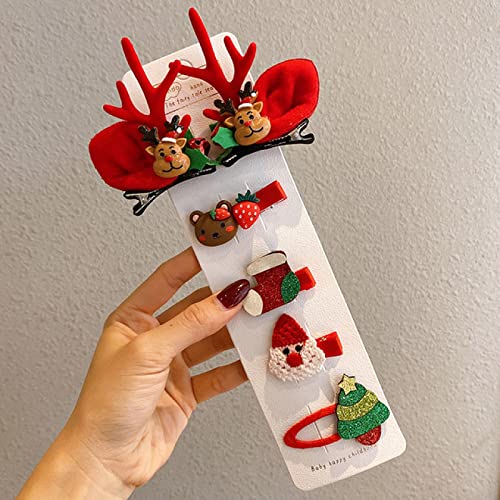 Haarnadel 6 teile/satz Kinder Netter Bogen Herz Weihnachtsbaum Schneeflocke Elch Weihnachten Haarspangen Baby Mädchen Haarnadeln Kind Haarschmuck