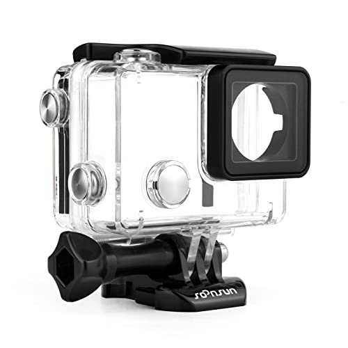 SOONSUN Standard Wasserdichtes Gehäuse Tauchgehäuse für GoPro Hero 4 Schwarz, Hero 3 Kameras mit BacPac Hintertür für erweiterte Batterie oder Bacpac Bildschirm,wasserdicht bis zu 40 Meter