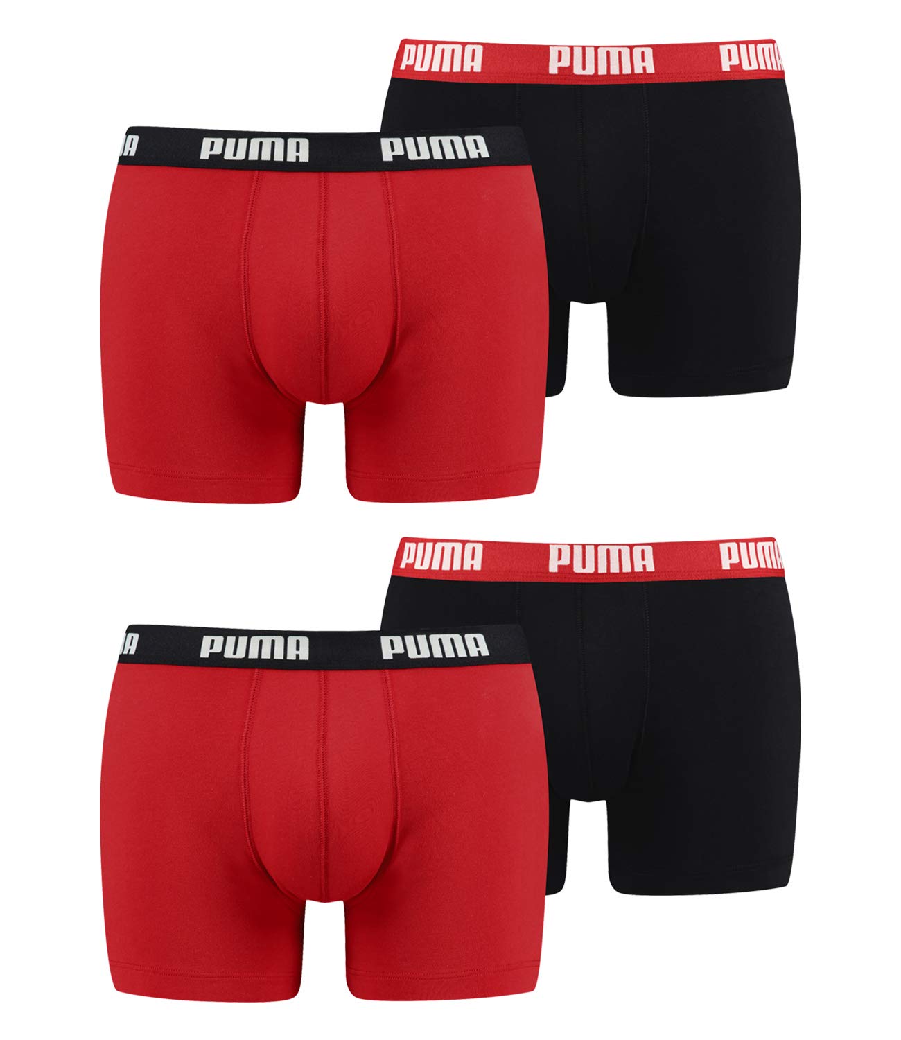 PUMA Herren Basic Boxershorts, Red/Black, L